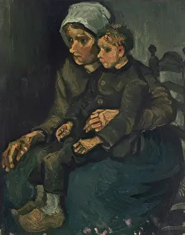 Vincent Prints: Peasant Woman with Child on her Lap, 1885. Creator: Gogh, Vincent, van (1853-1890)