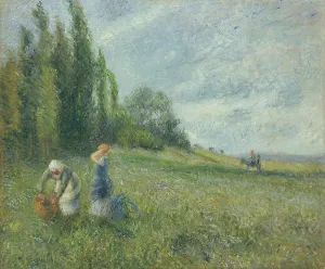 Harvest Prints: Peasant women in the fields, Pontoise, 1880. Creator: Pissarro, Camille (1830-1903)