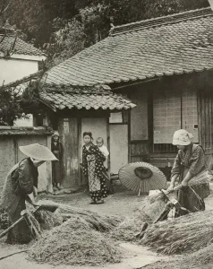 Peasant Women Heading Barley, 1910. Creator: Herbert Ponting