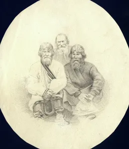 Beards Prints: Peasants, 2nd half of 19th century. Creator: Mikhail Znamensky