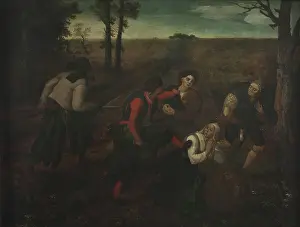 Attack Prints: Peasants Being Attacked by Bandits, 1550. Creator: Pieter Bruegel the Elder