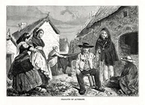 Auvergne Collection: Peasants of Auvergne, France, 19th century