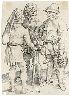 Durer Prints: Three peasants in conversation, 1497. Creator: Dürer; Albrecht (1471-1528)