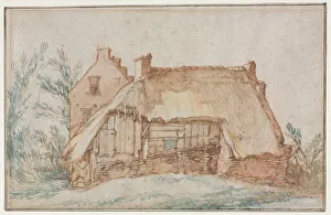 Peasants Cottage (recto); Bridge and Gate (verso), c. 1600. Creator: Abraham Bloemaert (Dutch