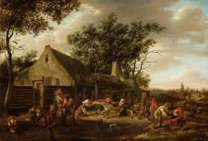 Jan Havickszoon Steen Prints: Peasants Dancing at an Inn, c1650-1679. Creator: Jan Steen