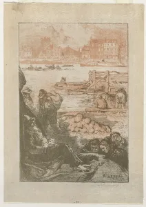 [Peasants by a Dock, Paris]. Creator: Auguste Louis Lepere (French, 1849-1918)