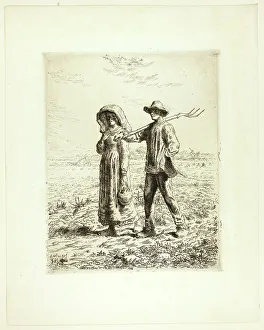 Peasants Going to Work, 1863. Creator: Jean Francois Millet