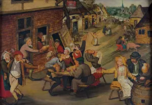 At The Table Prints: Peasants Making Merry outside a Tavern 'The Swan'