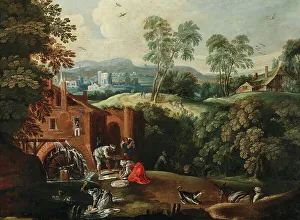 Private Collectionbaroque Prints: Peasants panning for gold in a river, 17th century. Creator: Anonymous
