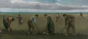 Kröller Müller Museum Prints: Peasants planting potatoes, 1884. Creator: Gogh, Vincent, van (1853-1890)