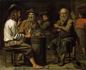 Images Dated 27th July 2010: Peasants in a Tavern, 1640s. Artist: Mathieu Le Nain