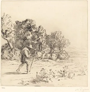 Walking Stick Collection: Peddler (Le colporteur). Creator: Alphonse Legros