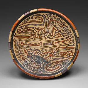 Pedestal Bowl Depicting Bicephalic Footed Serpent with Headcrest, A. D. 700 / 1100