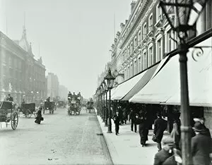 London County Council Collection: Pedestrians outside DH Evans, Oxford Street, London, 1903