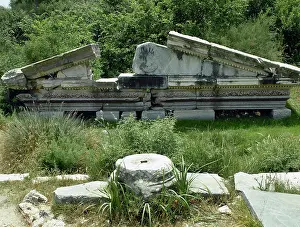 Pediment ruins, Temple of Seraphis, Miletus, Anatolia, Turkey, 3rd century BC (1999). Creator: Unknown