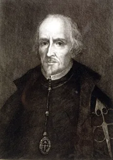 Pedro Calderon de la Barca (1600-1681), Spanish writer, Bartolome Maura engraving
