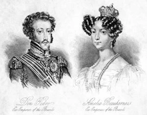 Images Dated 29th January 2007: Pedro I, Emperor of Brazil and Princess Amelie of Leuchtenberg