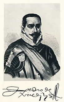 Conquistador Prints: Pedro De Valdiva, c1879, (1911)