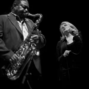 Clare Prints: Pee Wee Ellis and Clare Teal, 2015. Artist: Alan John Ainsworth