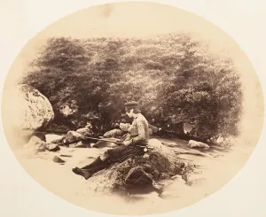Ross Hartio Prints: Peel Ross Fishing, ca. 1856-59. Creator: Horatio Ross