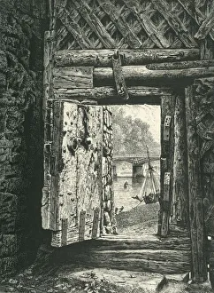 Monmouthshire Prints: A Peep through the Gateway, Chepstow Castle, c1870