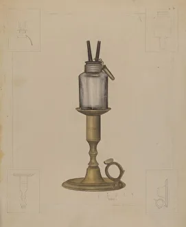 Samuel O Prints: Peg Lamp, c. 1937. Creator: Samuel O. Klein