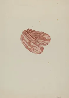 Stitching Prints: Peg in Stitch Boot, c. 1937. Creator: Syrena Swanson