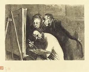 Bourgeoisie Prints: Peintres et bourgeois, 1862. Creator: Charles Maurand