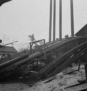 Chimneys Collection: At Pelican Bay Lumber Company mill, showing... near Klamath Falls, Klamath County, Oregon, 1939