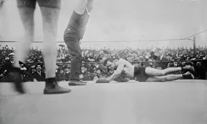 Pelky [i.e. Pelkey] knocked out, 1914. Creator: Bain News Service