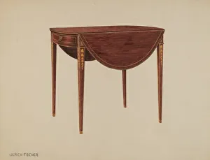 Inlay Gallery: Pembroke Table, c. 1937. Creator: Ulrich Fischer
