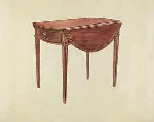 Caster Prints: Pembroke Table, c. 1940. Creator: Florence Choate