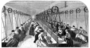 Grinding Wheel Prints: Pen grinding room, Hinks, Wells & Cos factory, Birmingham, West Midlands, 1851