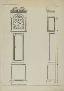 Clock Face Prints: Pen and ink on paper, c. 1936. Creator: Ernest A Towers Jr