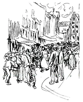 Pen and ink study, c19th century. Artist: Max Liebermann