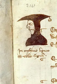 Pen portrait from Bishop Stapelton's Calendar from the reign of Edward II, c1324
