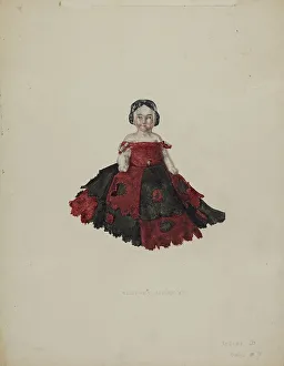 Porcelain Doll Prints: Pen Wiper Doll, c. 1937. Creator: Eugene C. Miller