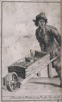 Marcellus Laroon Prints: Twelve Pence a Peck Oysters, Cries of London, (c1688?)