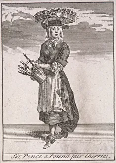 Cherries Gallery: Six Pence a Pound fair Cherries, Cries of London, (c1688?)