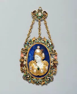 Bust Gallery: Pendant with the Bust of a Woman, France, c. 1550-c. 1600, with 19th-century additions
