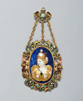 Bust Gallery: Pendant with the Bust of a Woman, France, c. 1550-c. 1600, with 19th-century additions