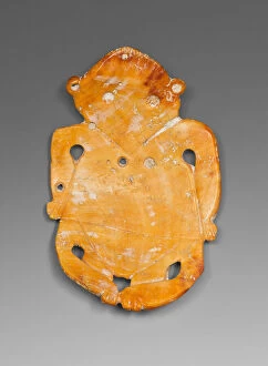 Colima Collection: Pendant Depicting a Seated Figure, 200 B.C. / A.D. 200. Creator: Unknown