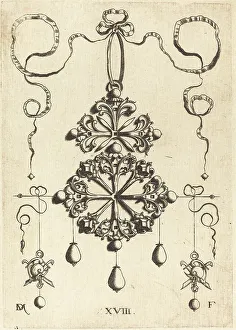 Mignot Daniel Prints: Pendant with Two Double Crosses. Creator: Daniel Mignot