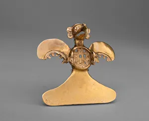 Mesoamerican Prints: Pendant in the Form of an Abstract Bird with Outstretched Wings and Tail