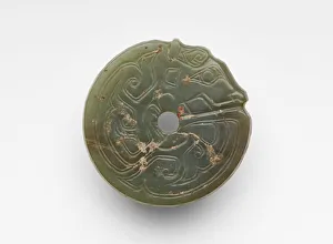 Jade Nephrite Prints: Pendant in the form of a coiled dragon, Late Shang dynasty, ca. 1300-ca. 1050 BCE