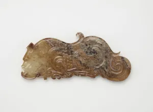 Jade Nephrite Prints: Pendant in the form of a crouching feline, Eastern Zhou dynasty, 475-221 BCE