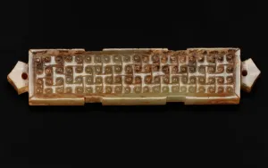 Jade Nephrite Prints: Pendant in the form of a rectangular bar, Eastern Zhou dynasty, 475-221 BCE
