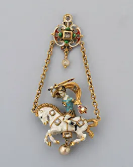 Pendant Shaped as a Horseman, Austria, c. 1860/70, second half of the 19th century Pendant Shaped as a Horseman, Austria, c. 1860/70, second half of the 19th century