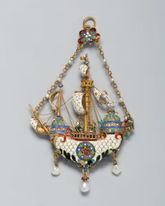 Pendant Shaped as a Ship, Germany, c. 1870 / 90. Creators: Reinhold Vasters