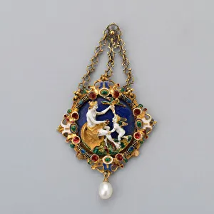 Pendant with Venus and Cupid, Europe, third quarter of the 19th century. Creator: Unknown Pendant with Venus and Cupid, Europe, third quarter of the 19th century. Creator: Unknown